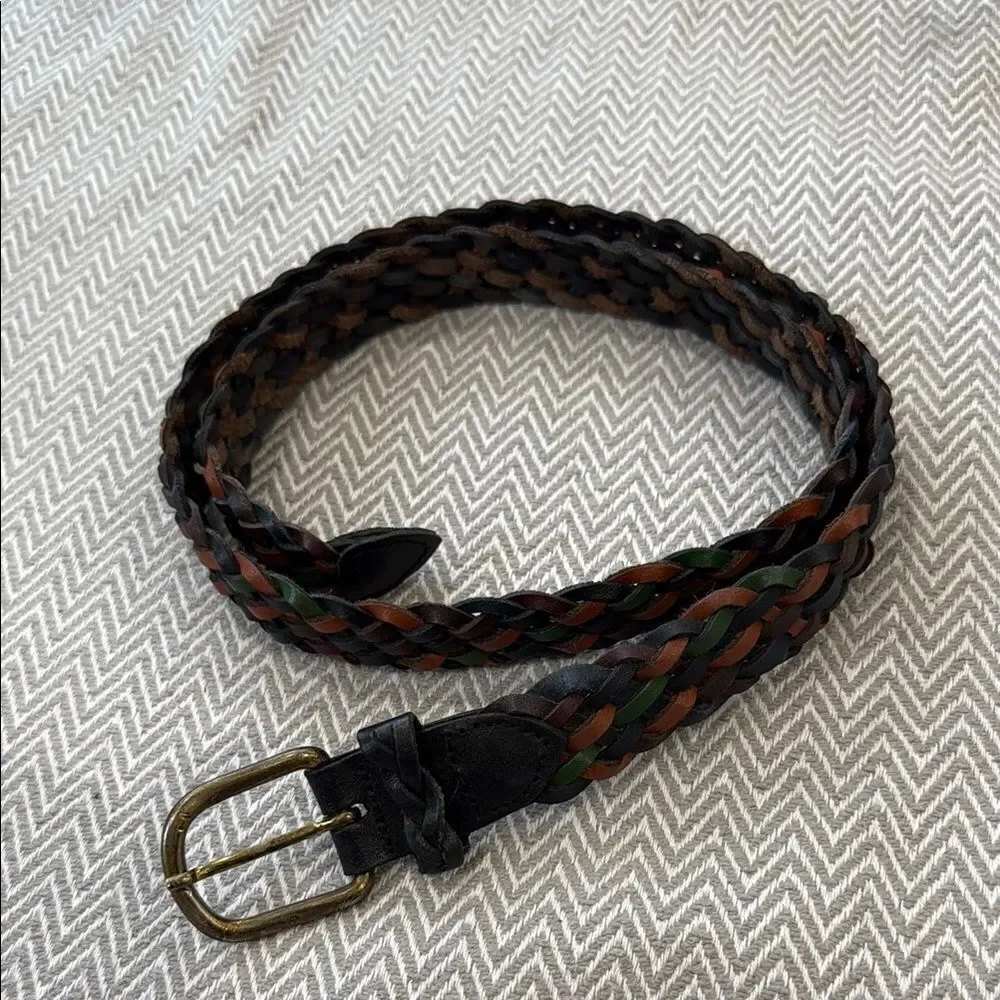 Capezio Colorful Genuine Leather Vintage Braided Multicolor Belt